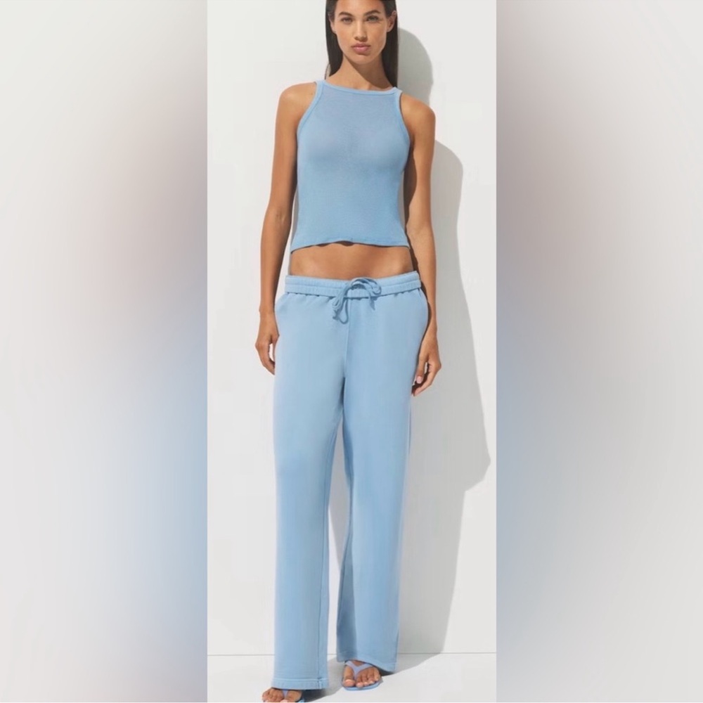 SKIMS NWT French Terry Straight Leg Pant - Bluebell